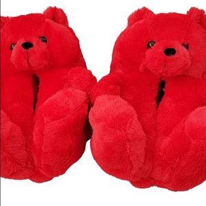 Fuzzy bear slippers